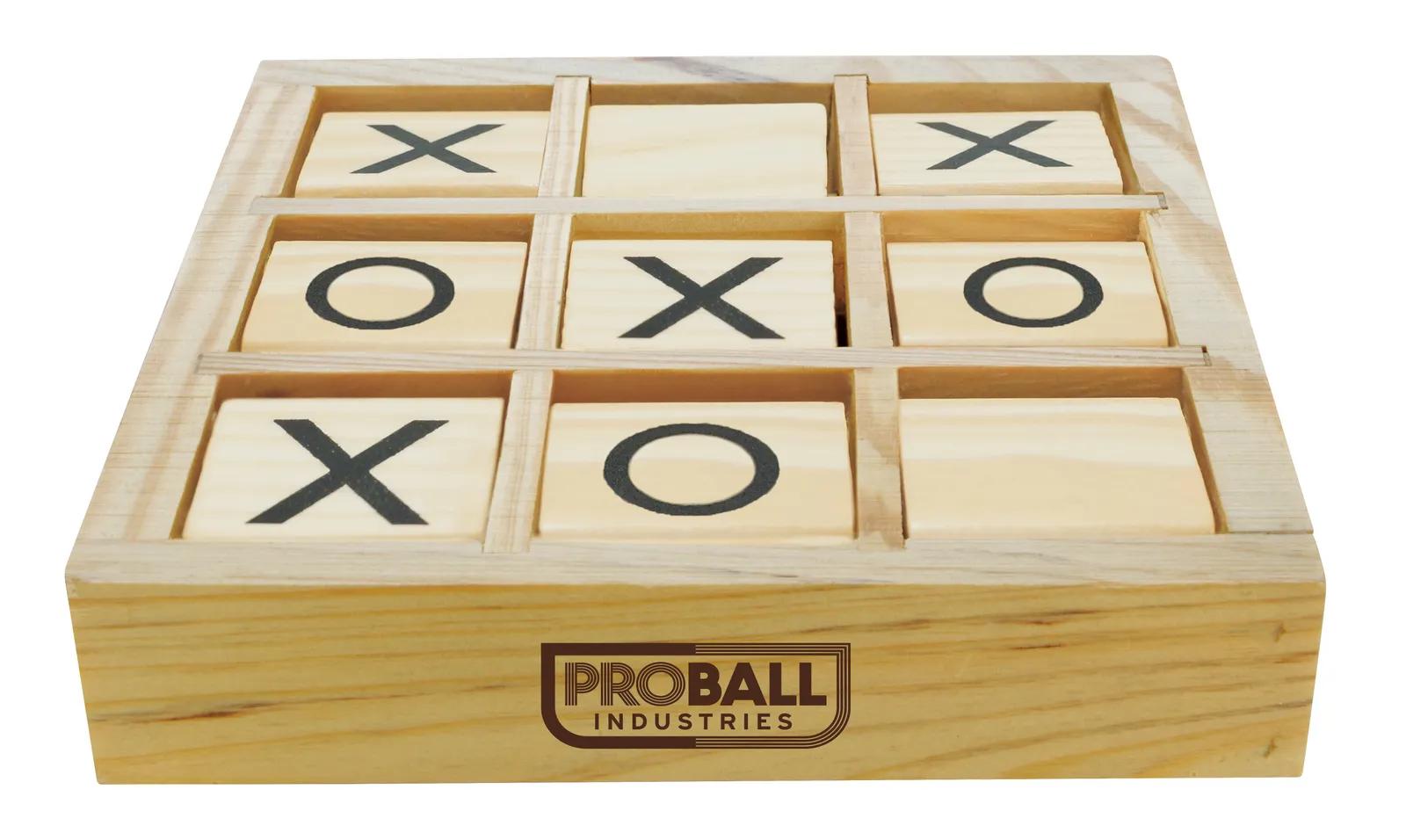 Wooden Tic-Tac-Toe Desktop Game Rotating Blocks - 5.375 x 5.375 in - product view 2