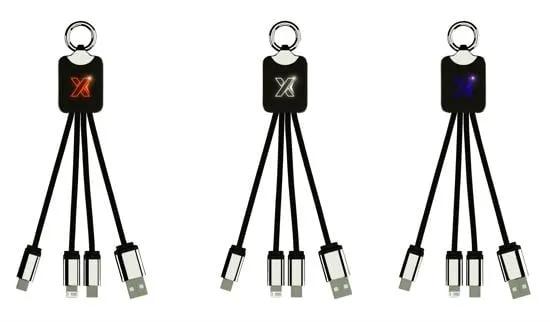 Recycled Charging Cable LED Light 3-Device - 5.5 x 1 in