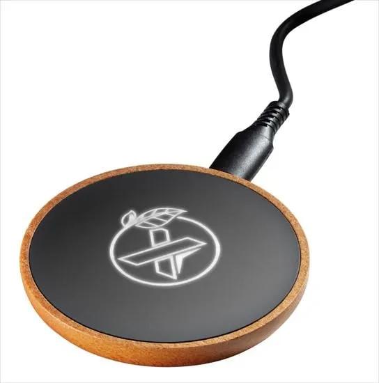 Maple Wood Wireless Charger 10W Illuminated Logo