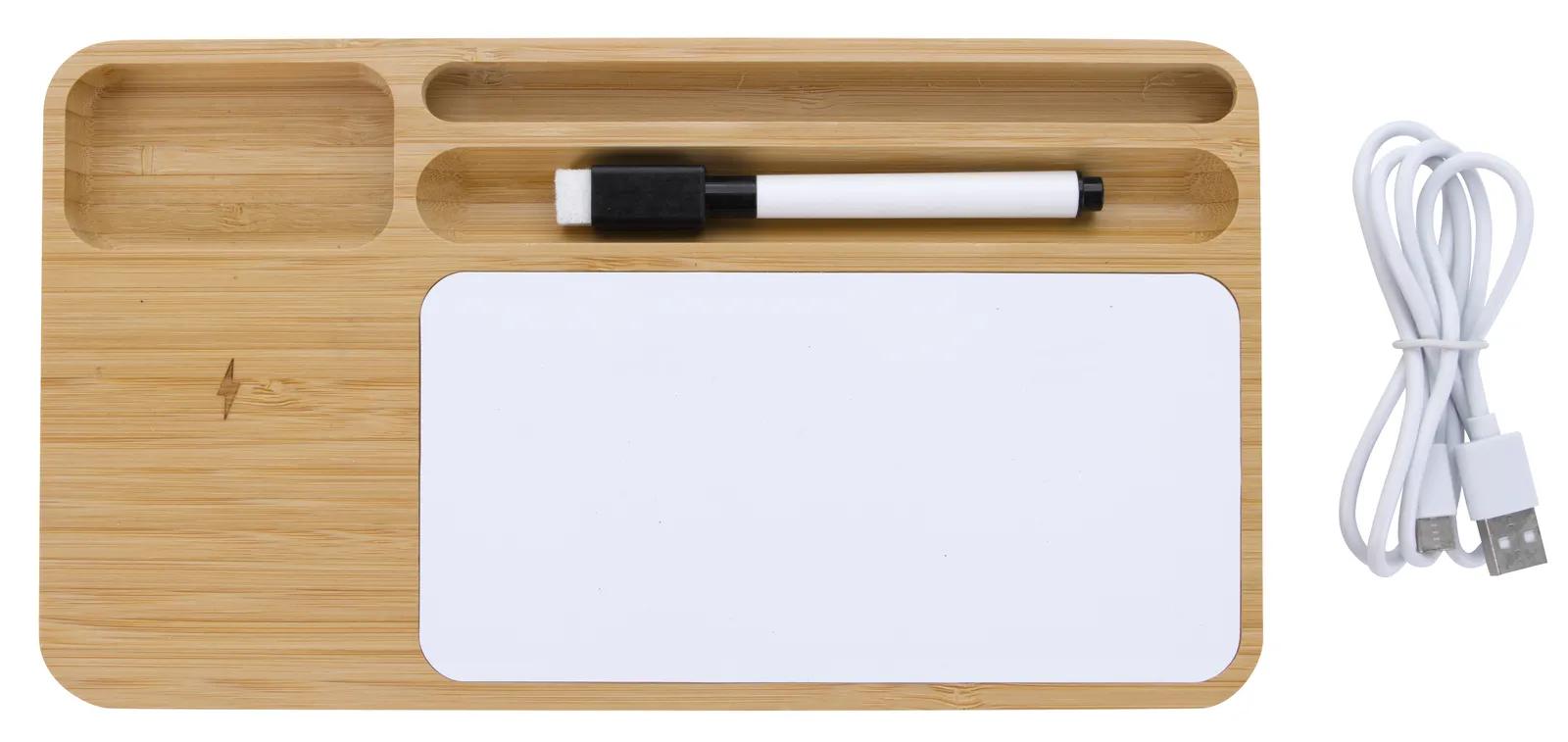 Wireless Charging Base Bamboo with Dry Erase Board 10W - 10 x 5.5 in - product view 3