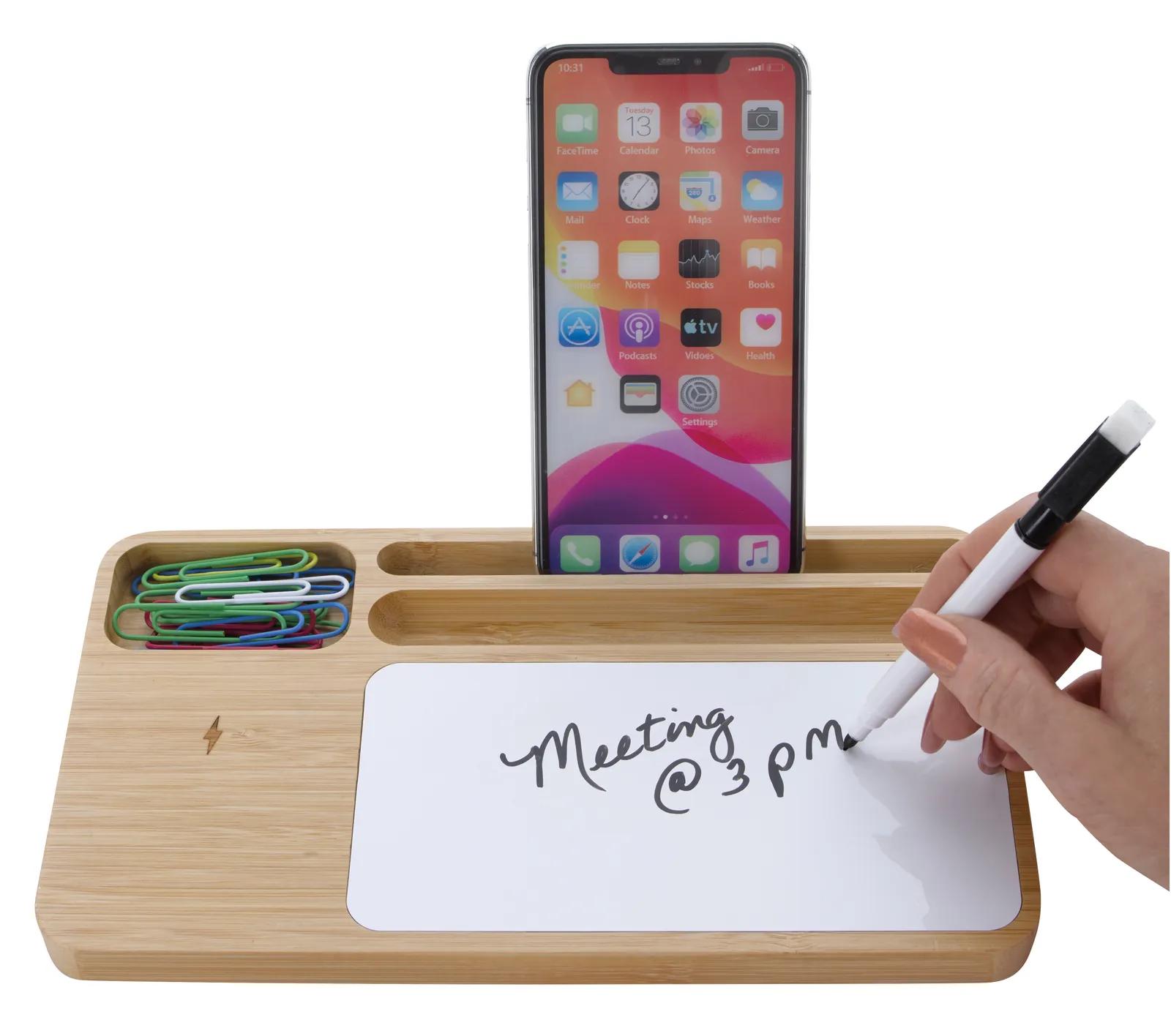 Wireless Charging Base Bamboo with Dry Erase Board 10W - 10 x 5.5 in - product view 4