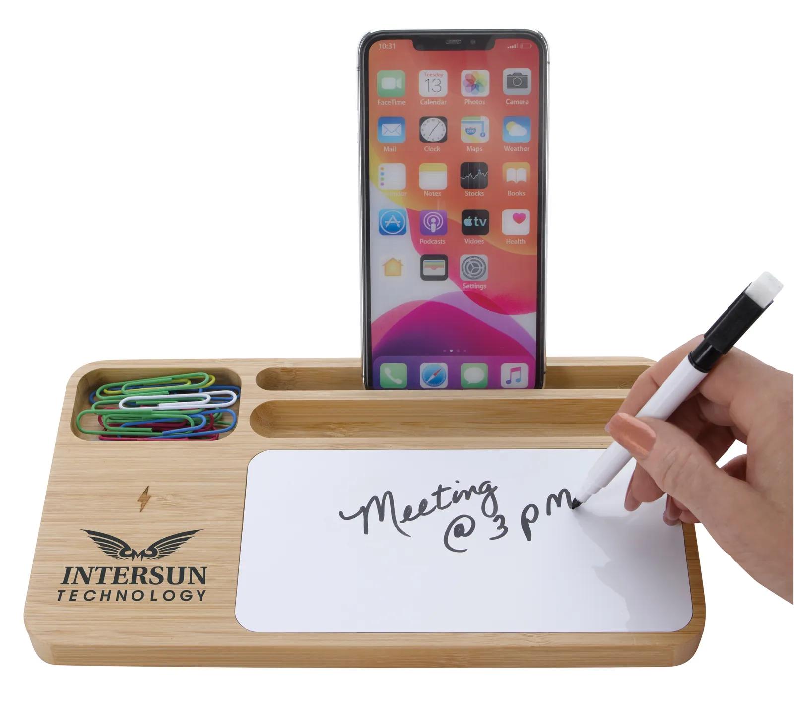 Wireless Charging Base Bamboo with Dry Erase Board 10W - 10 x 5.5 in - product view 6