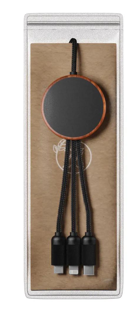 Bamboo Wireless Charging Cable 5-in-1 RPET 5W - 39 in - product view 5