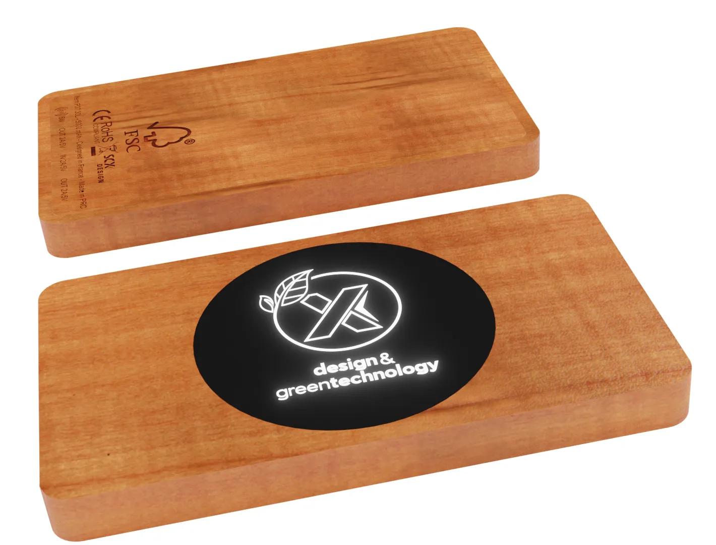 Bamboo Wireless Power Bank 10000 mAh RPET Cable - 5.9 x 2.8 in - product view 4