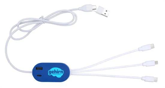 DualLink Charging Cable with USB Hub 2A Recycled TPE - 39 in
