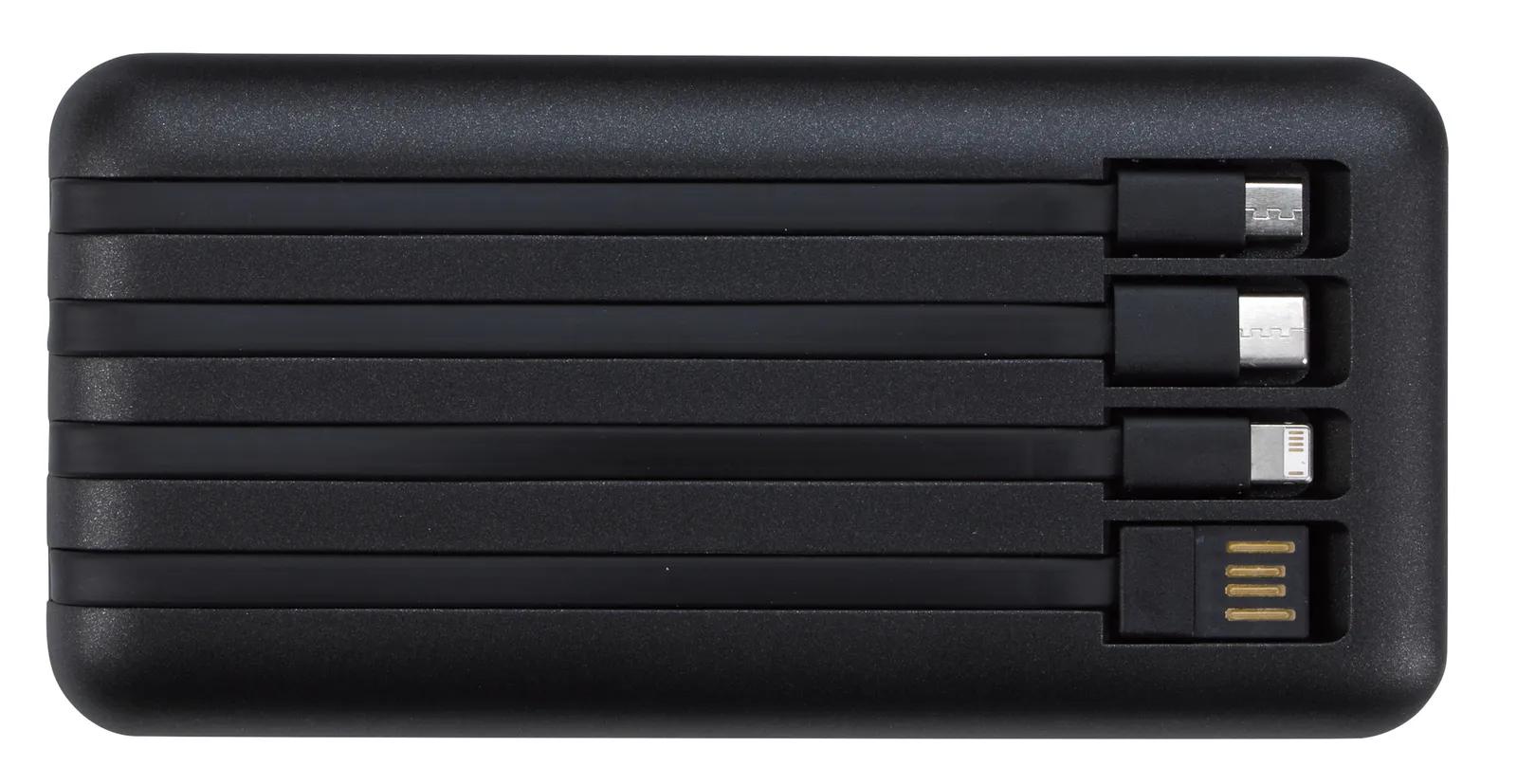 Wireless Power Bank Built-in Cables 10000 mAh Qi - 5.8 x 2.8 in - product view 4