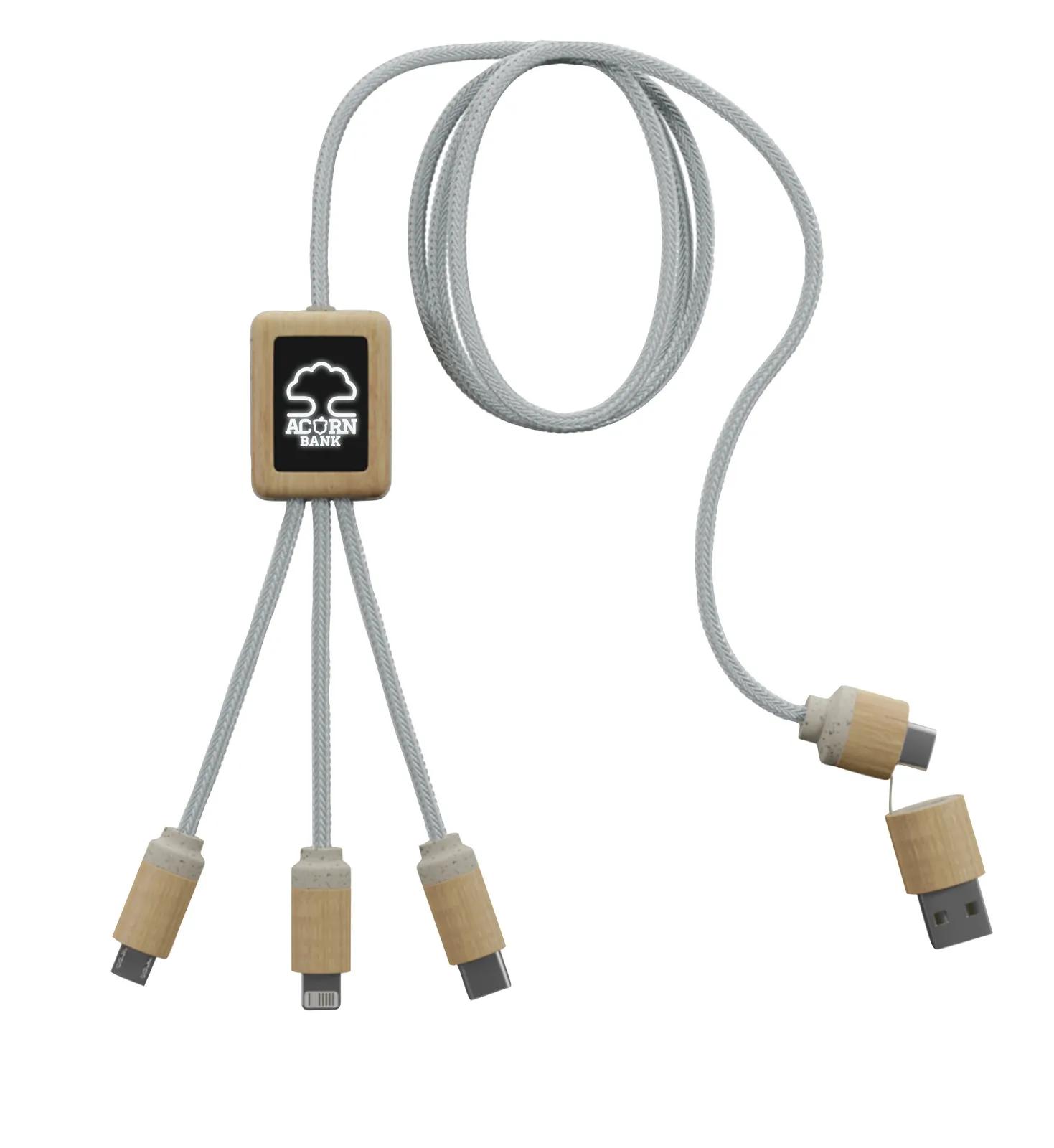 Bamboo Charging Cable 5-in-1 FSC Certified 2A - 39 in - product view 4