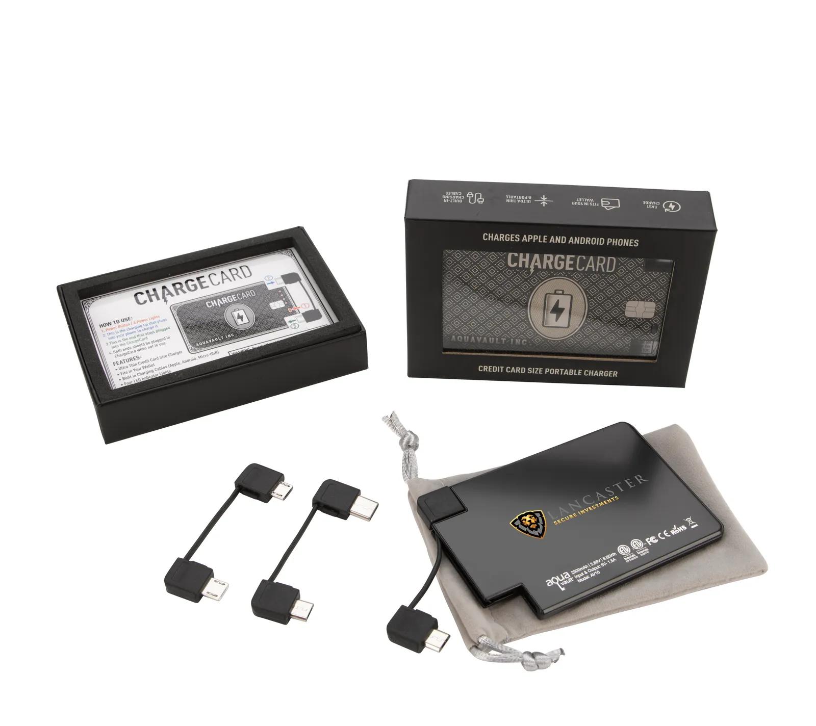 Credit Card Power Bank Stainless Steel - 2,300 mAh - product view 3