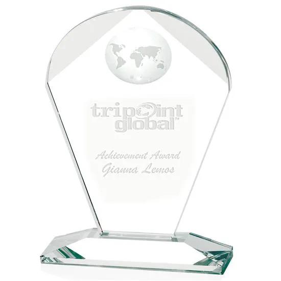 Geodesic Optical Crystal Award Globe Inset - 6.75 x 4.75 in