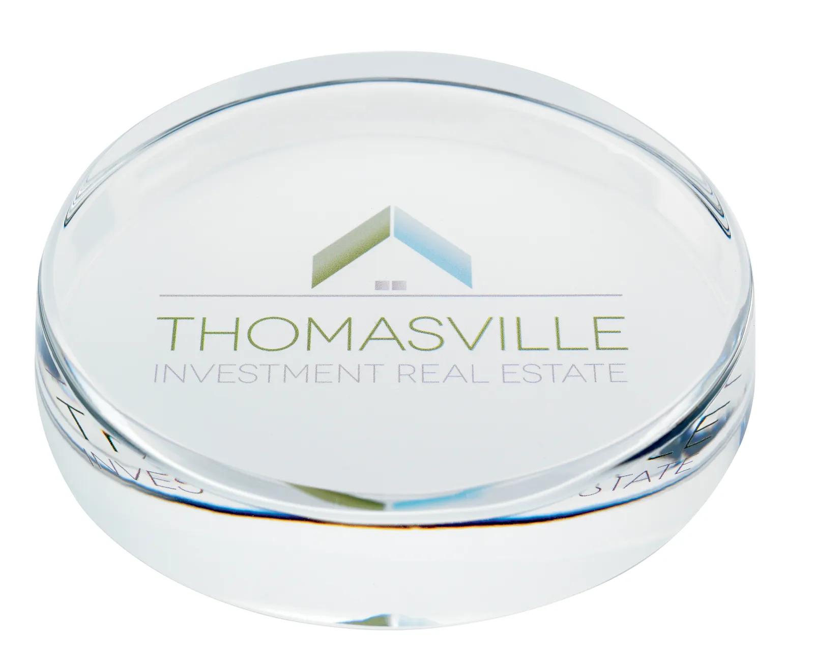 Optical Crystal Round Paperweight Desk Accessory - 0.75 in - product view 3
