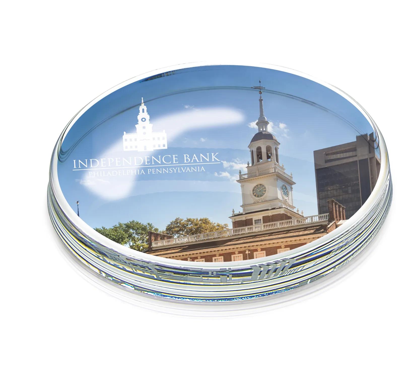 Glass Oval Paperweight Customer Gift Award - 2.75 x 4 in - product view 2