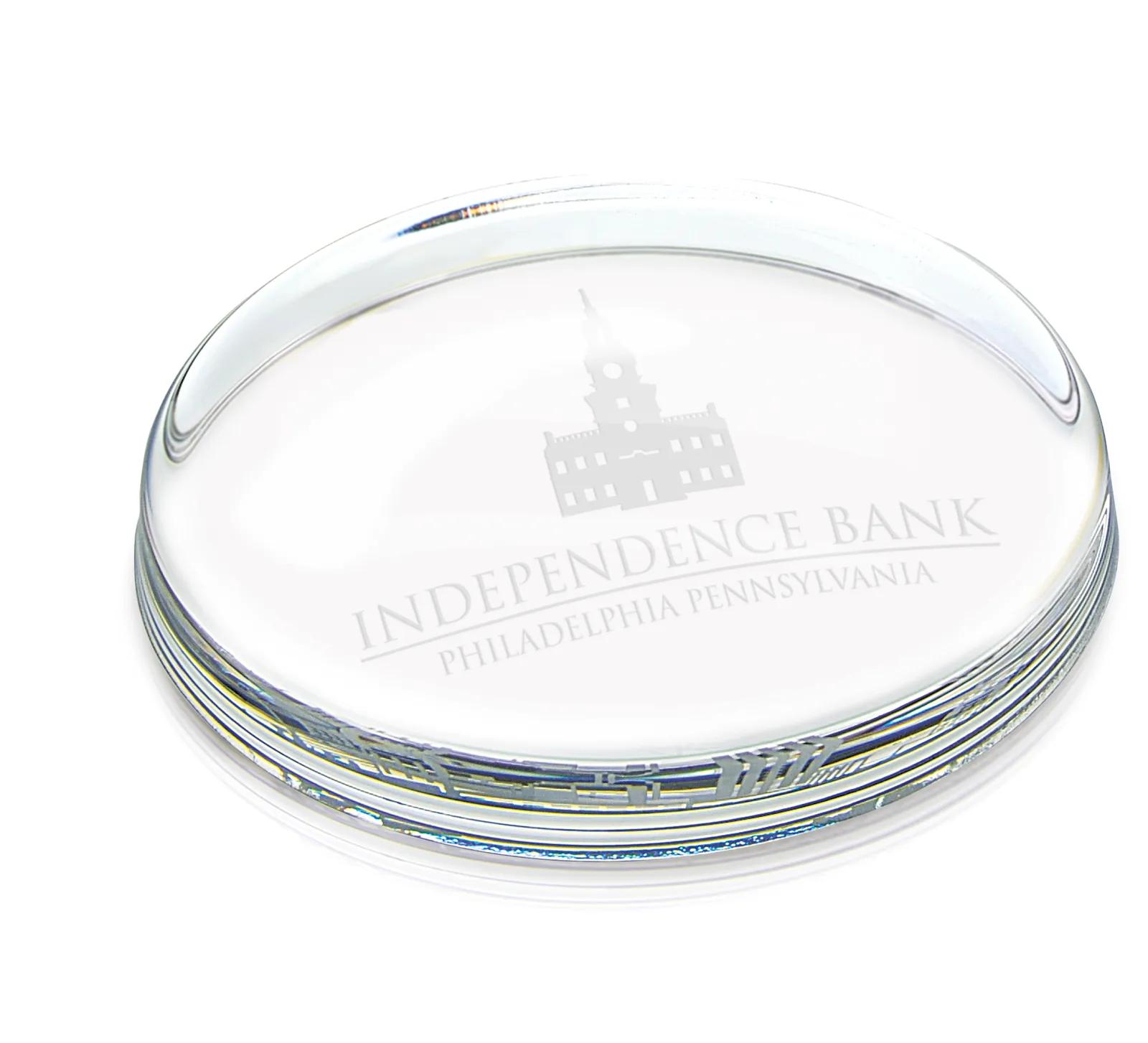 Glass Oval Paperweight Customer Gift Award - 2.75 x 4 in - product view 3