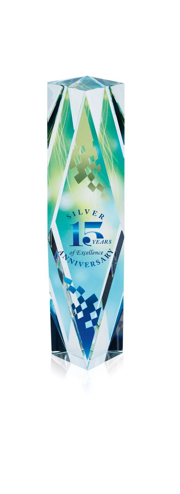 Optical Crystal Dramatis Award Faceted Diamond - 9.75 x 2.5 in - product view 2