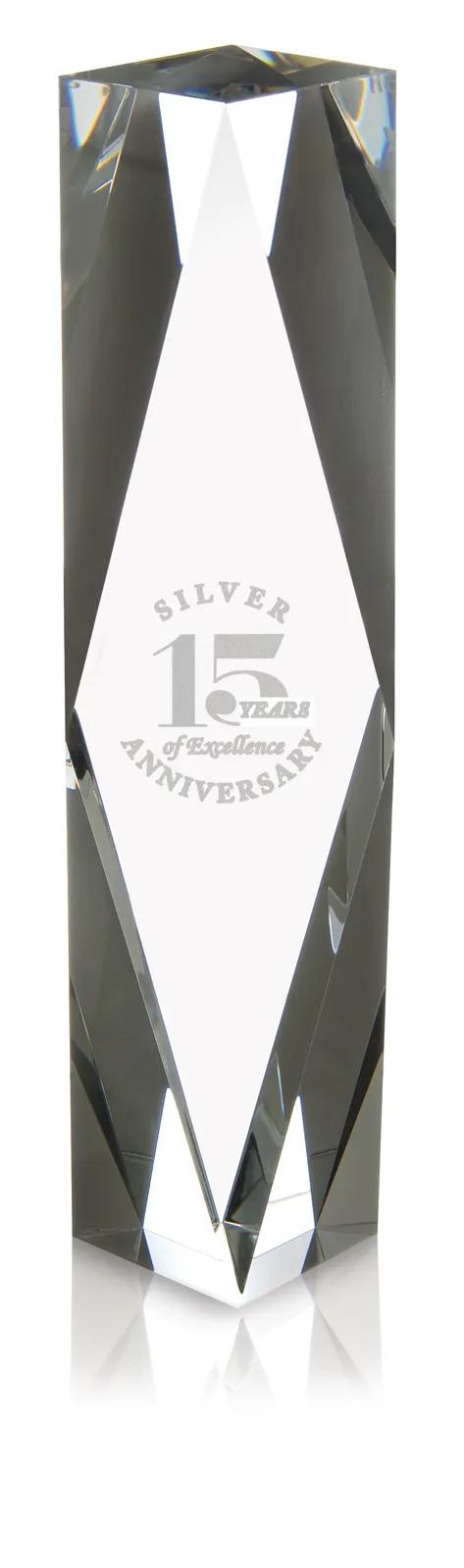 Optical Crystal Dramatis Award Faceted Diamond - 9.75 x 2.5 in - product view 3