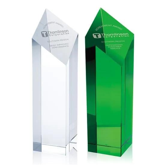 Optical Crystal Spectra Pillar Award Large - 10 x 2.5 in