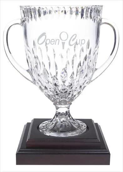Lead Crystal Legacy Trophy Bowl Wood Base Large - 15 x 13.375 in