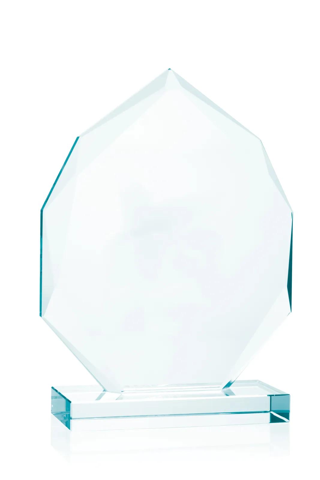 Jade Glass Award Faceted Eclipse Design - 5.75 x 4.375 in - product view 2