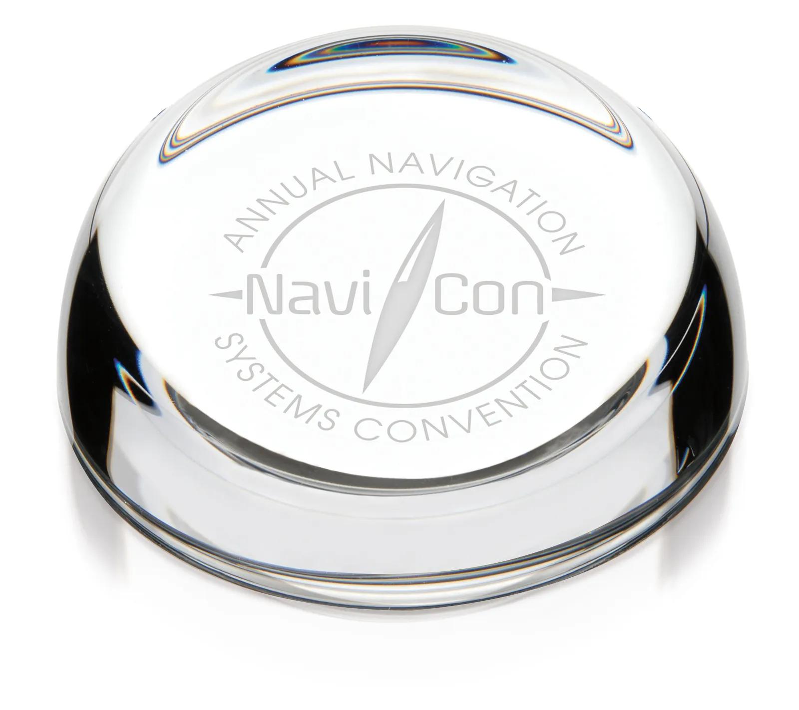 Glass Paperweight Slant Top Clear Desktop - 1.5 in - product view 2