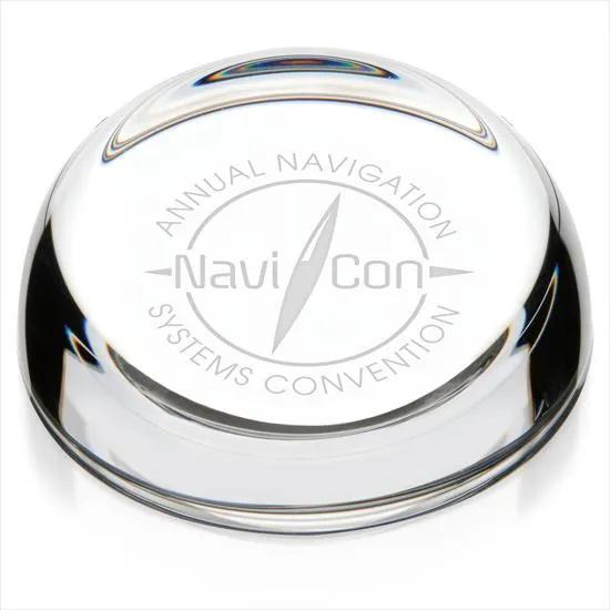 Glass Paperweight Slant Top Clear Desktop - 1.5 in