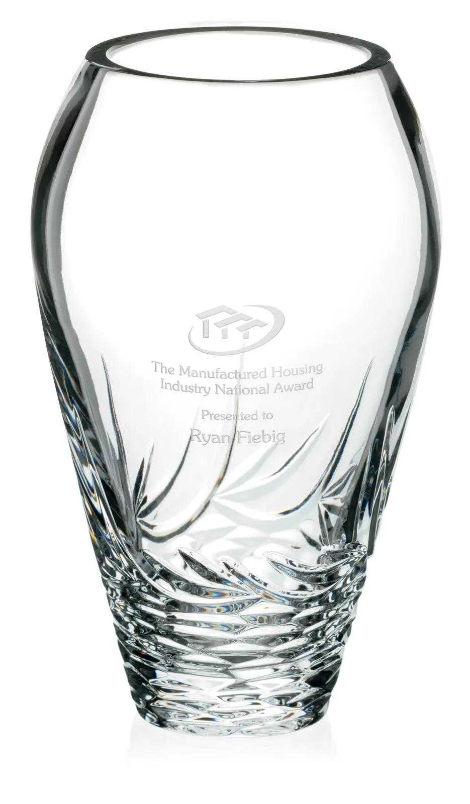 Crystal Vase Whisper Cut Lead Crystal - 9 x 5.5 x 5.5 in - product view 3