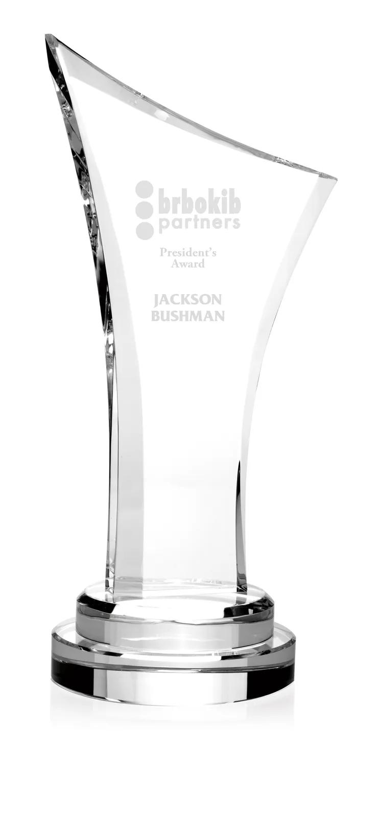 Crystal Award Number One Shape Optical - 10.25 x 5.06 in - product view 3