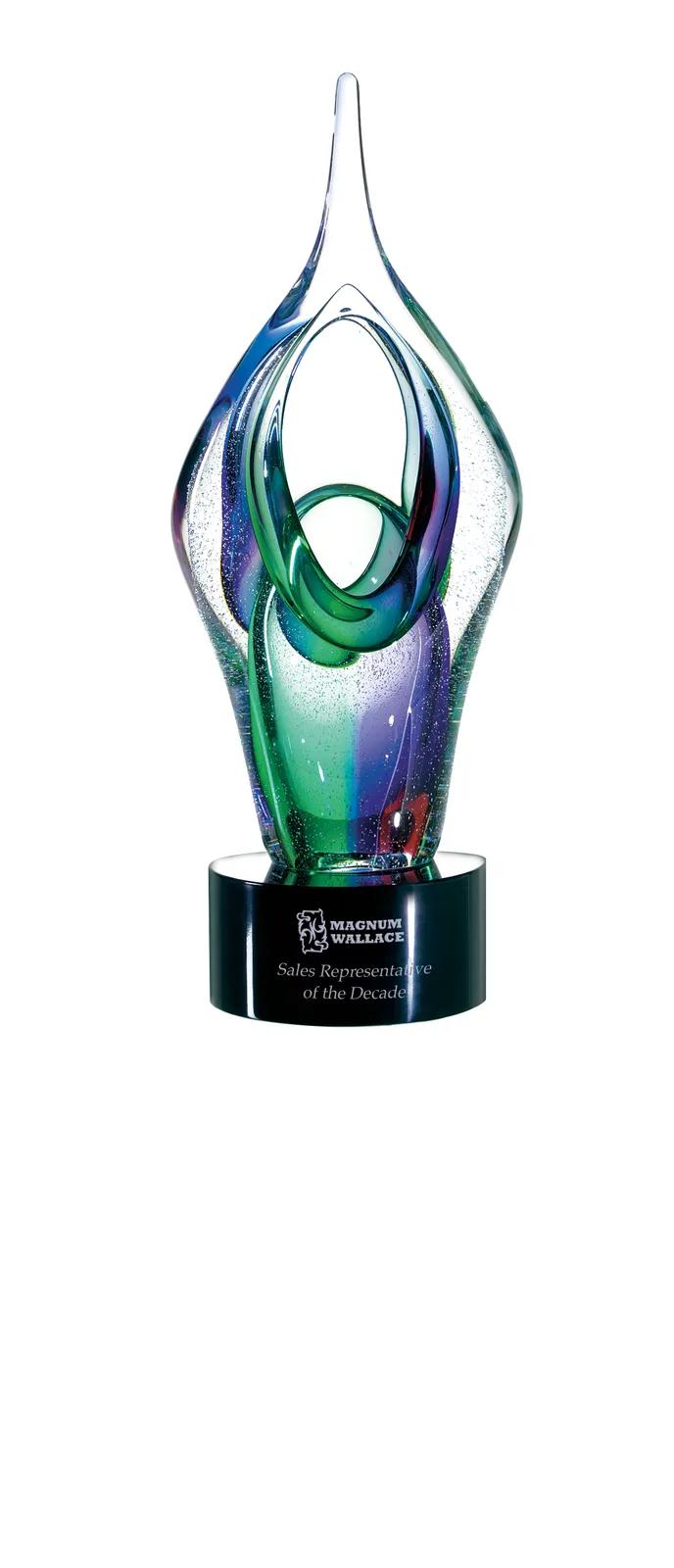 Art Glass Award Kara Design Black Base - 11.25 x 5 x 2.5 in - product view 4