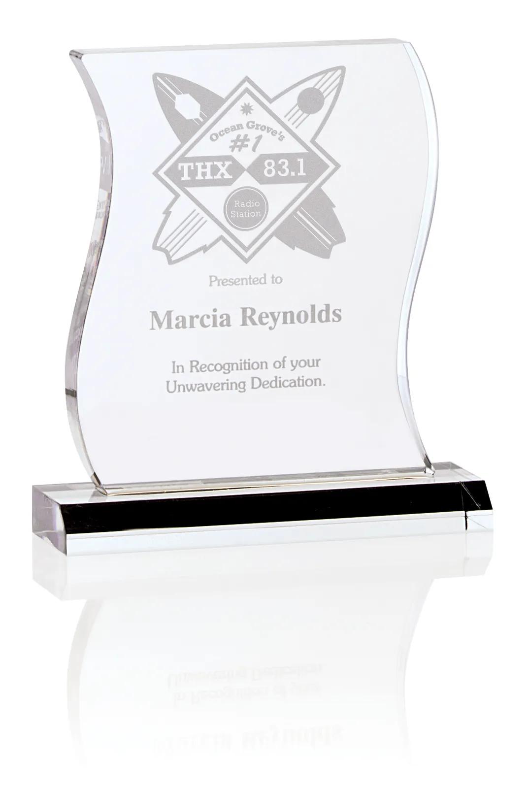 Acrylic Award Metamorphosis Wavy Design - 7.125 x 6.5 in - product view 3