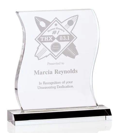 Acrylic Award Metamorphosis Wavy Design - 7.125 x 6.5 in