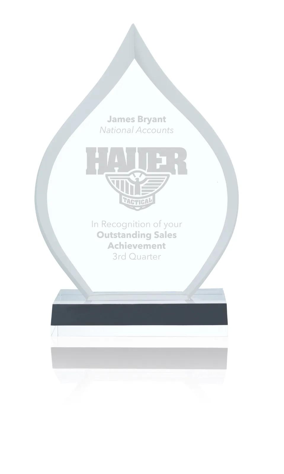 Acrylic Award Inspire Flame Freestanding - 7.875 x 4.5 in - product view 4