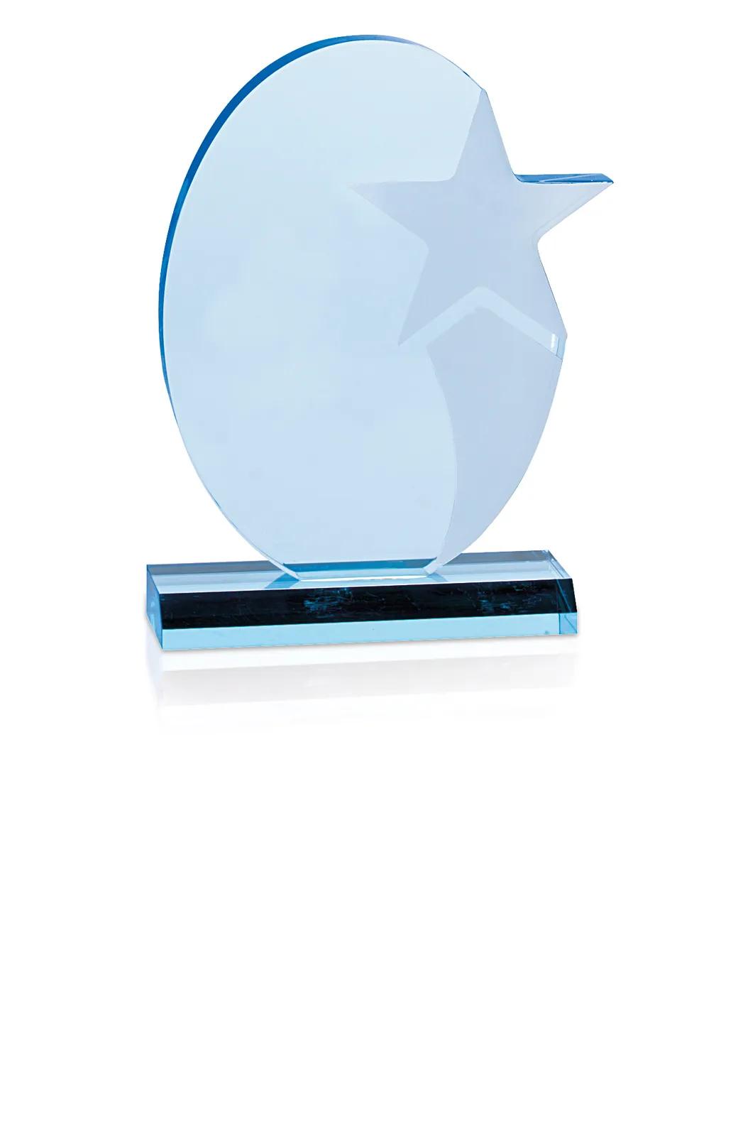 Acrylic Award Stellar Oval Etched Star - 8.5 x 6 x 2 in - product view 2