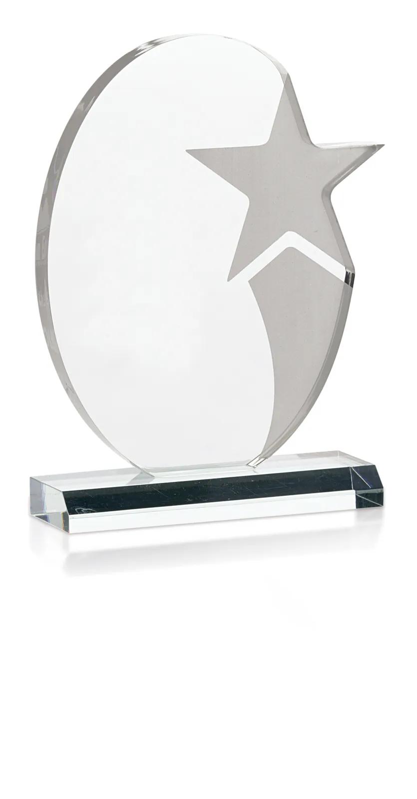 Acrylic Award Stellar Oval Etched Star - 8.5 x 6 x 2 in - product view 3