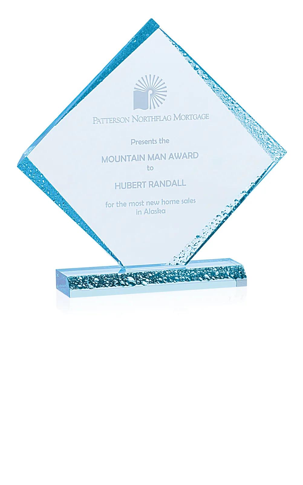 Acrylic Award Diamond Ice Faceted Design - 9.625 x 10 in - product view 5