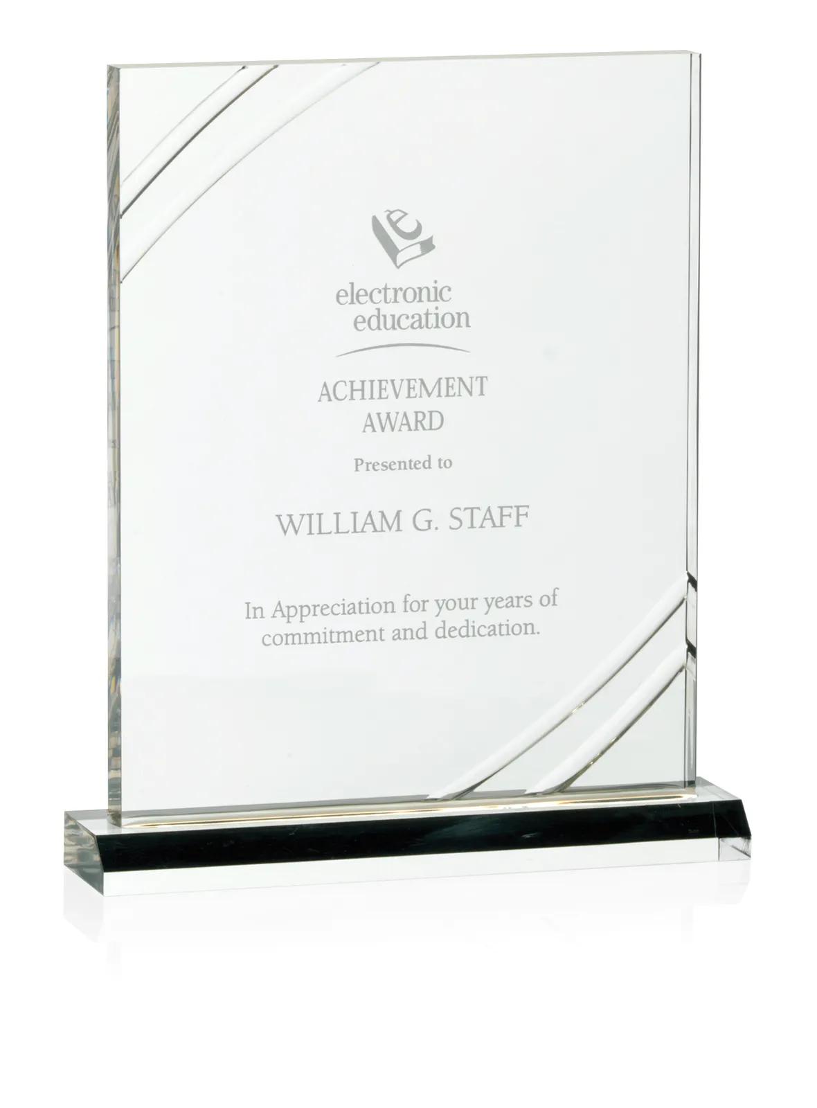 Acrylic Award Knockout Etched Arcs Design - 10.75 x 8 in - product view 2