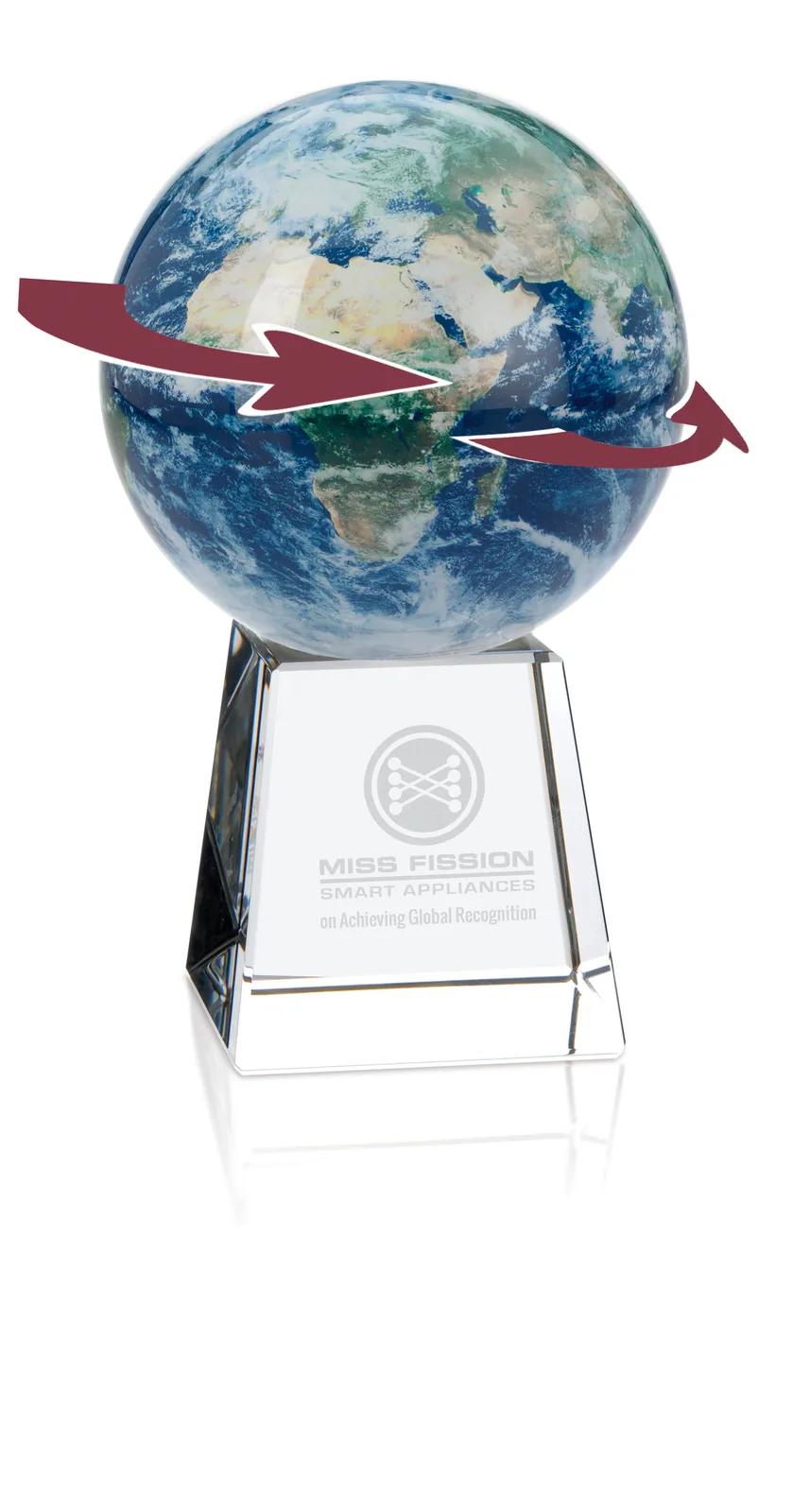 Globe Self-Rotating Crystal Base - 7.625 x 2.75 in - product view 6