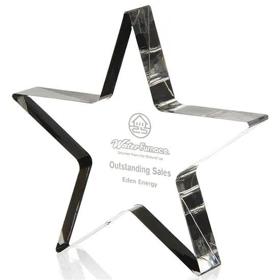 Acrylic Award Star Shape Recognition Trophy - 5.75 x 6 in