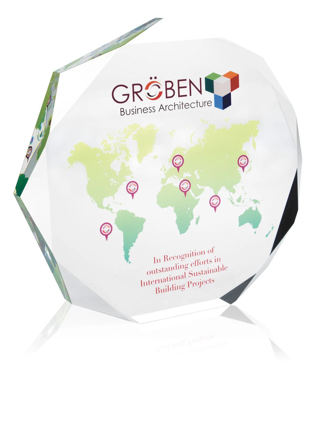 Acrylic Award Octagon Shape Enterprise Design - 7 x 7.5 in - product view 3