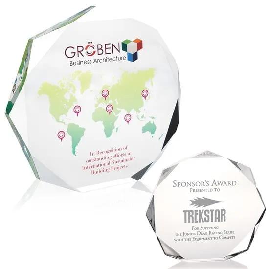 Acrylic Award Octagon Shape Enterprise Design - 7 x 7.5 in