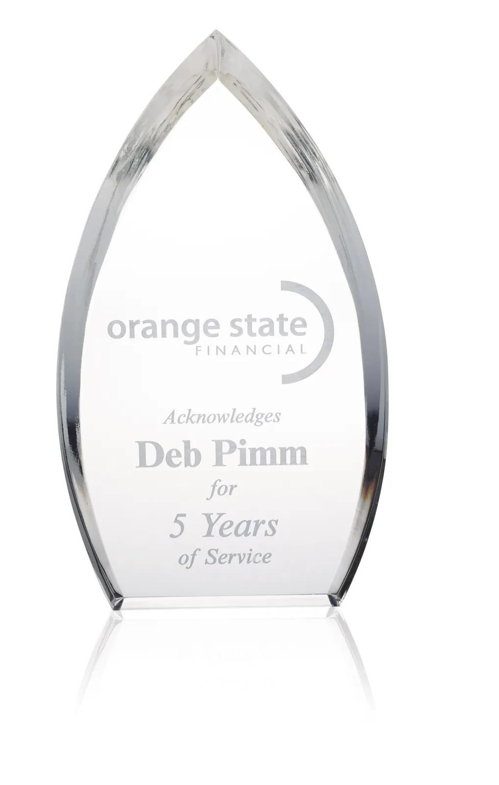Acrylic Award Teardrop Shape Enterprise Design - 9 x 5 in - product view 4