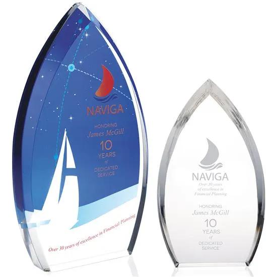 Acrylic Award Teardrop Shape Enterprise Design - 9 x 5 in