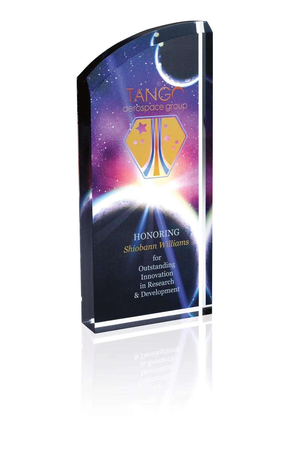 Acrylic Award Curved Design Enterprise Modern - 8 x 3.5 in - product view 6
