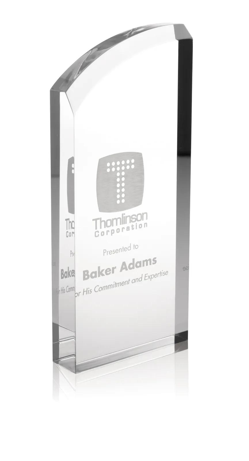 Acrylic Award Curved Design Enterprise Modern - 8 x 3.5 in - product view 7