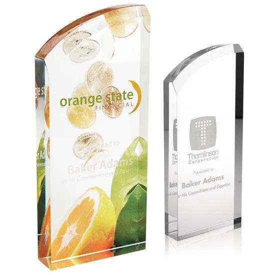 Acrylic Award Curved Design Enterprise Modern - 8 x 3.5 in