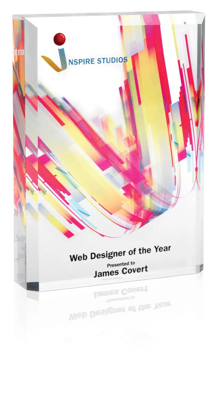 Acrylic Plaque Freestanding 3D Effect Design - 7 x 5 in - product view 4