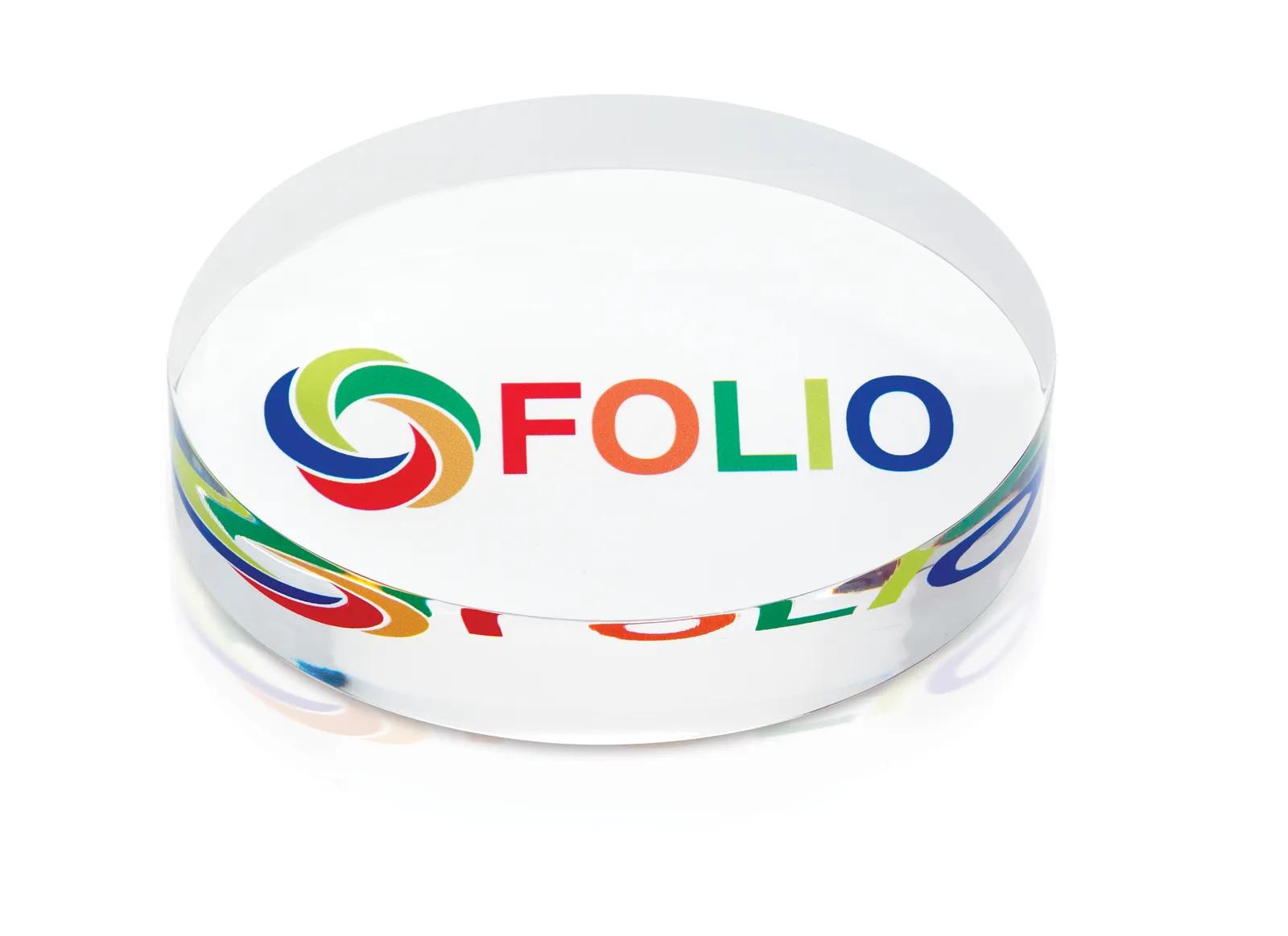 Acrylic Paperweight Oval Shape Clear Desk - 4 x 3 x 1 in - product view 3