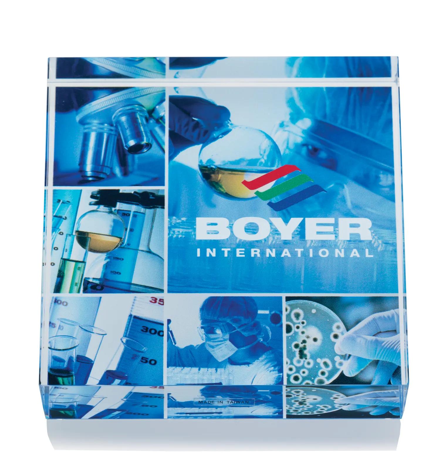 Acrylic Paperweight Square Shape Clear Desk - 3.625 x 3.625 in - product view 5