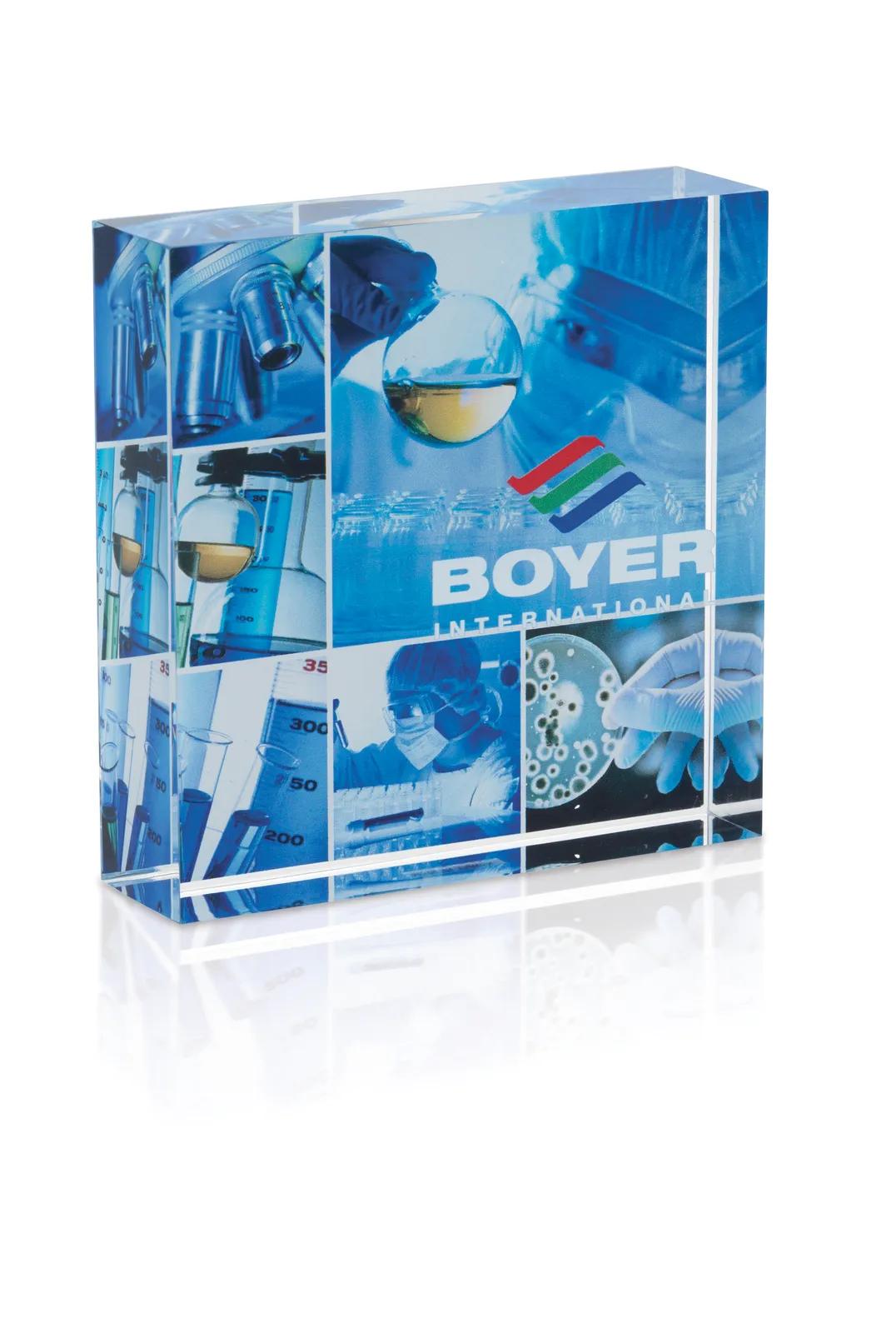 Acrylic Paperweight Square Shape Clear Desk - 3.625 x 3.625 in - product view 6