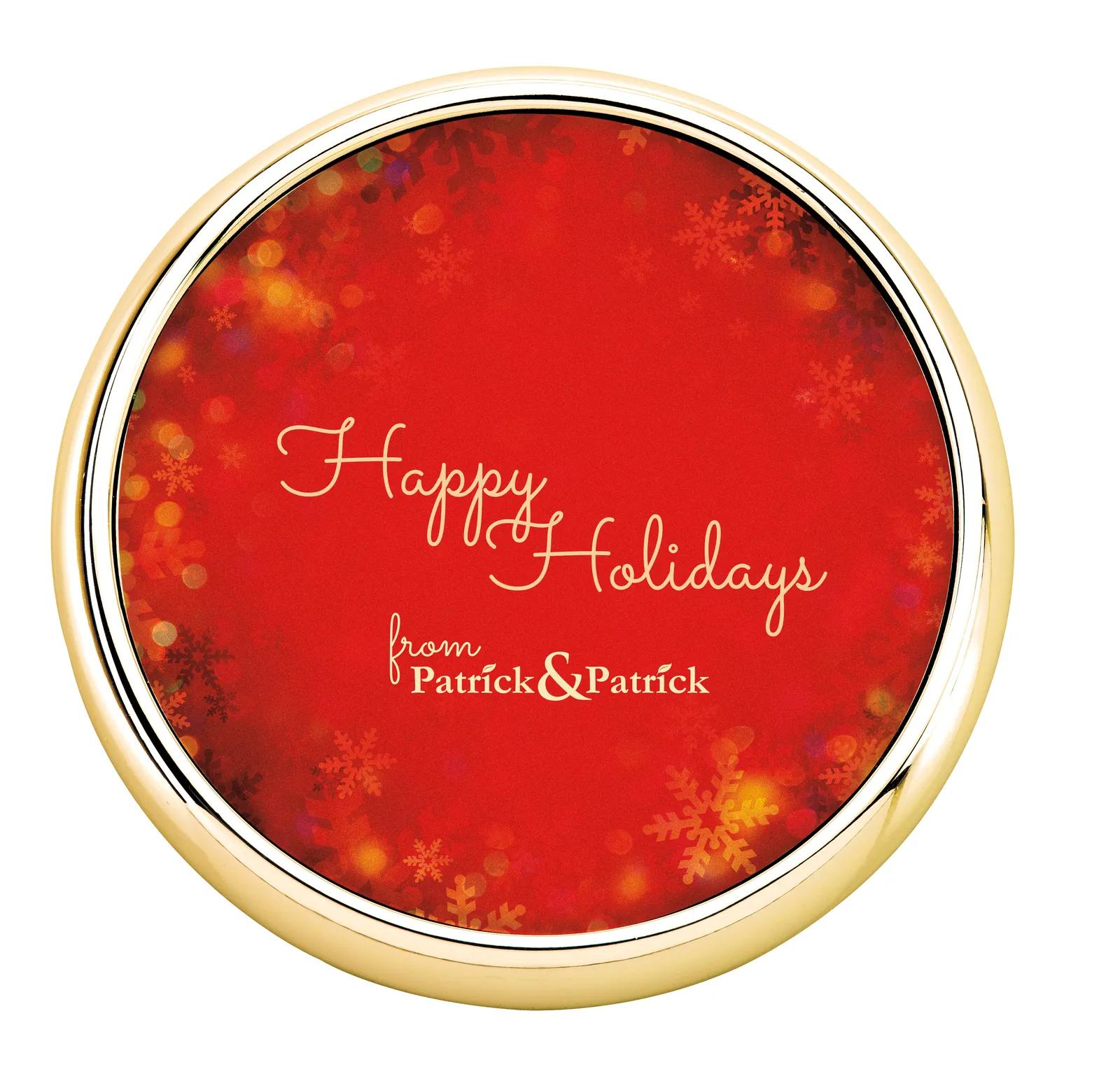 Leather Coaster Brass Trim Cork Back Radiant - 0.375 in H - product view 4