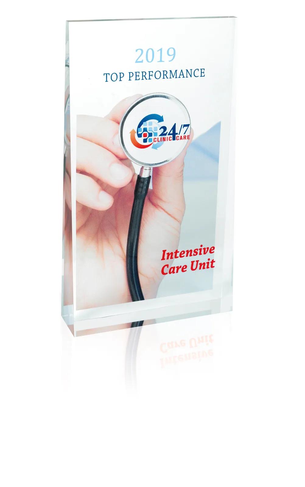 Acrylic Wedge Award Large Freestanding - 7 x 4 in - product view 3