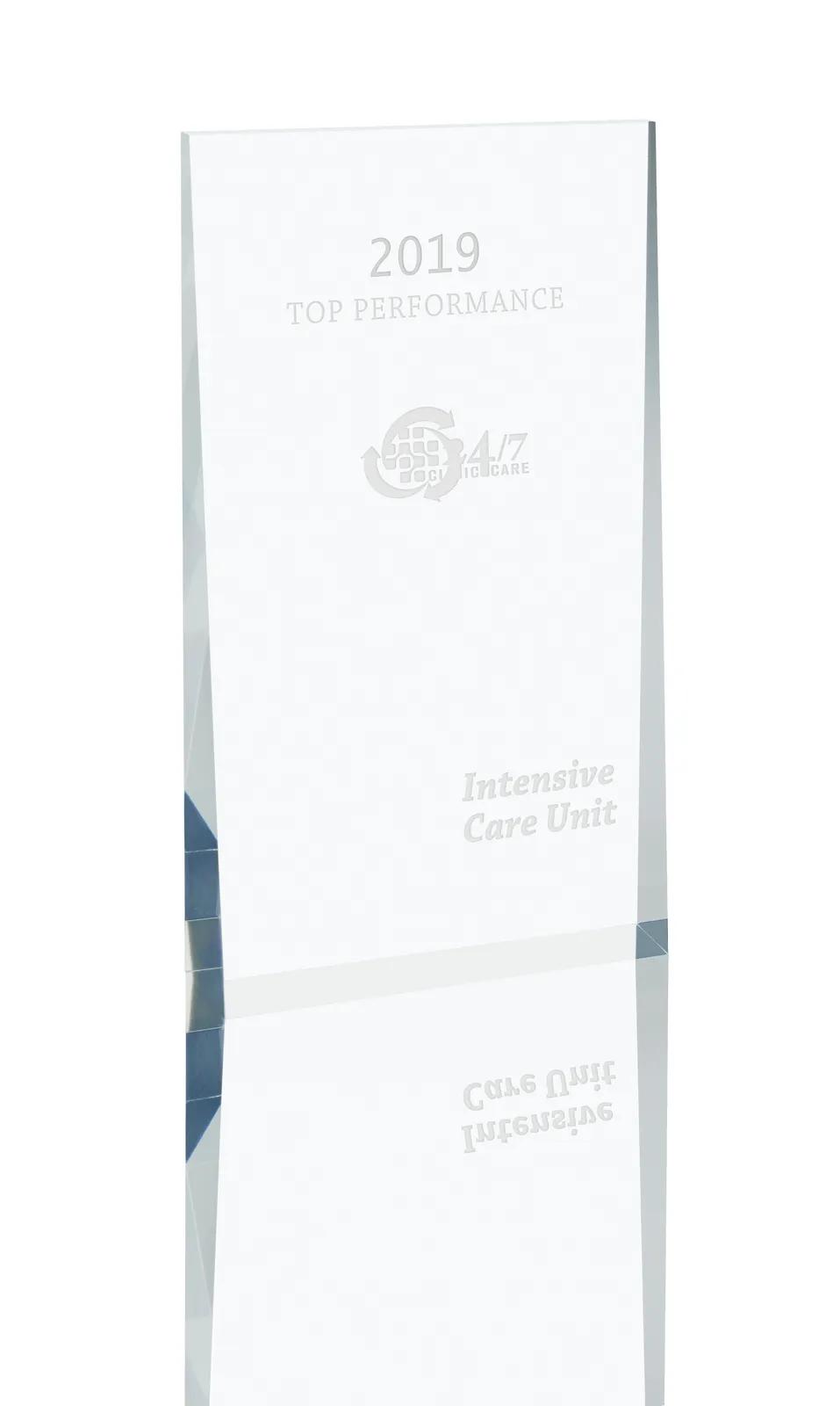 Acrylic Wedge Award Large Freestanding - 7 x 4 in - product view 4