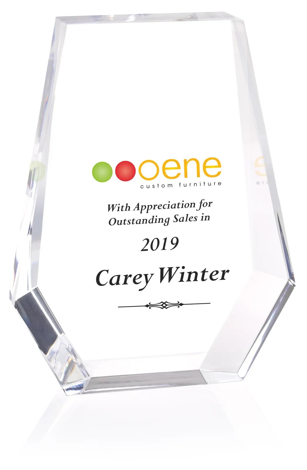 Acrylic Shield Award Beveled Edges Light Reflecting - 6 x 4.5 in - product view 4